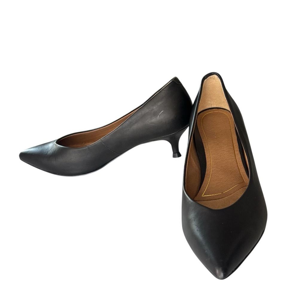 Vionic Josie Slip-on Kitten Black Heels Shoes Pointed Toe Size 6